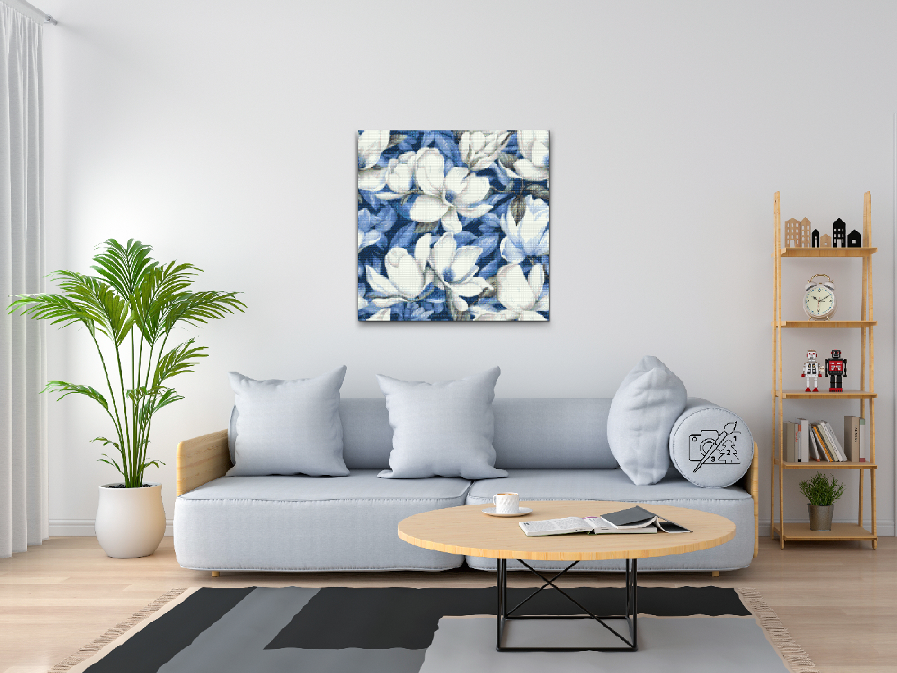 Diamond Paint - Blomsterbaggrund - magnolia