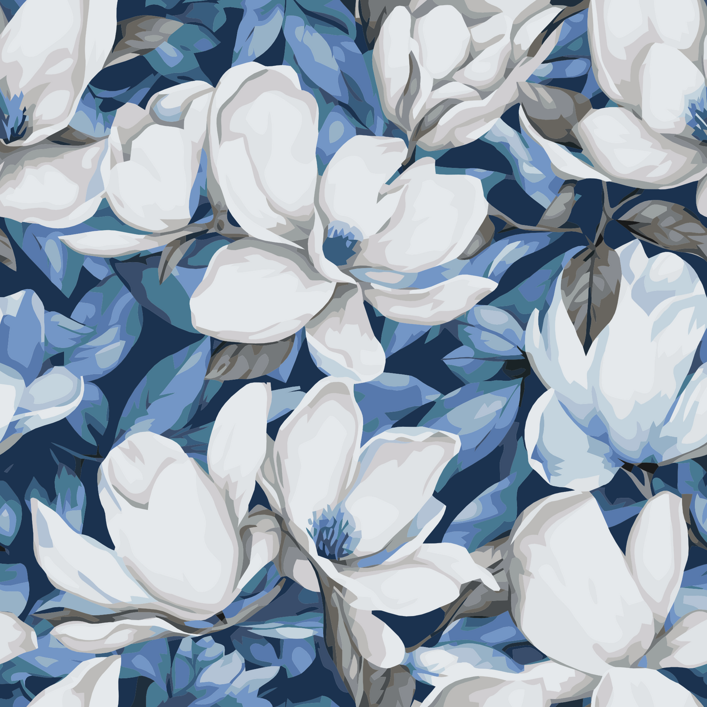 Paint by number - Blomsterbaggrund - magnolia