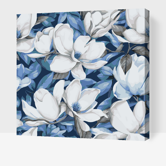 Paint by number - Blomsterbaggrund - magnolia