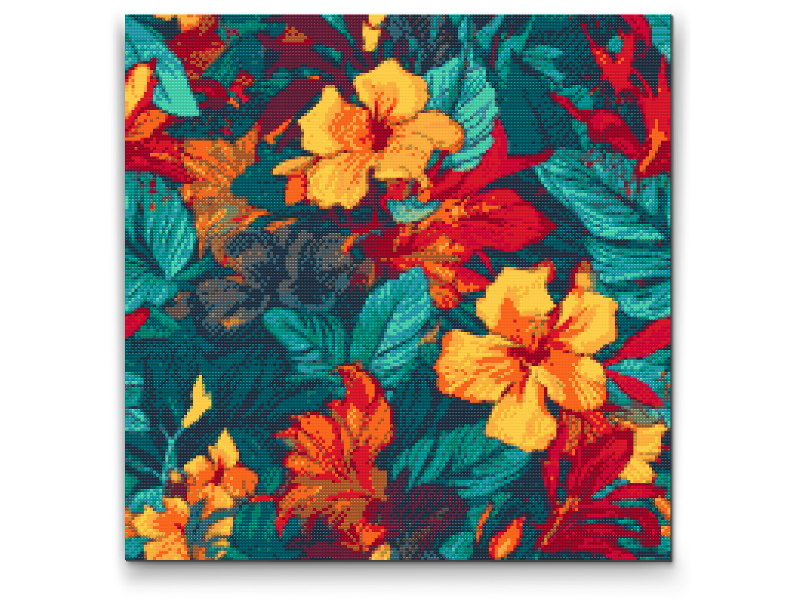 Diamond Paint - Blomsterbaggrund - hibiscus