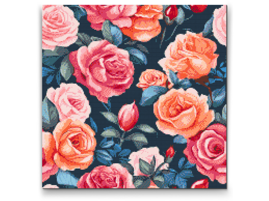 Diamond Paint - Blomsterbaggrund - roser