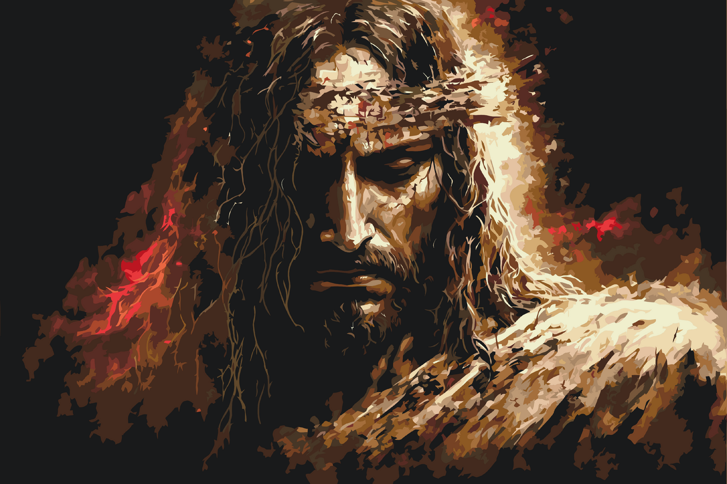 Paint by number - Jesus med sin tornekrone