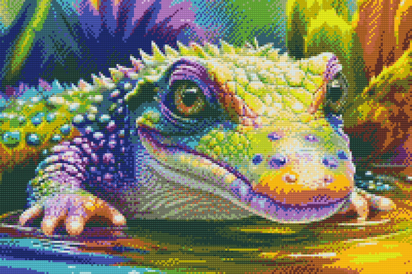 Diamond Paint - Farverig krokodille