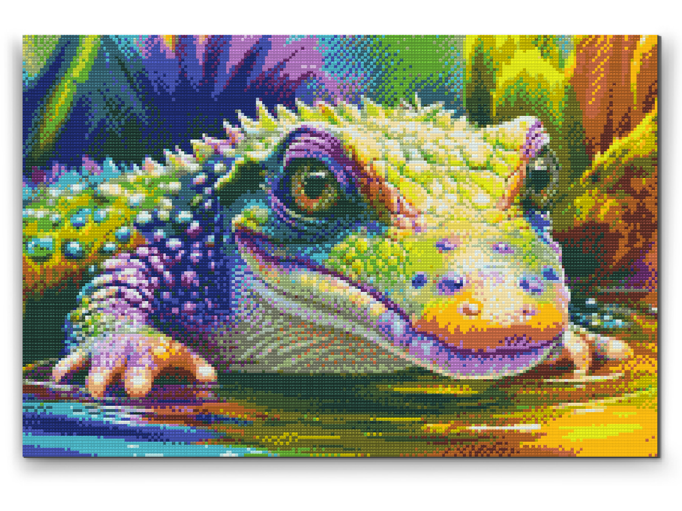 Diamond Paint - Farverig krokodille