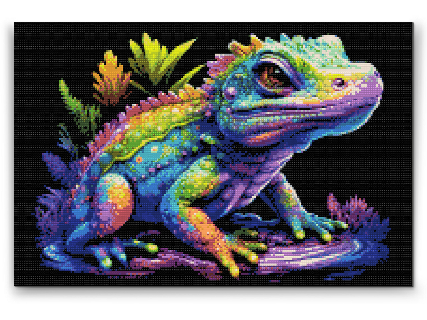 Diamond Paint - Flerfarvet leguan