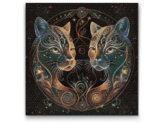 Diamond Paint - Astrologiske katte