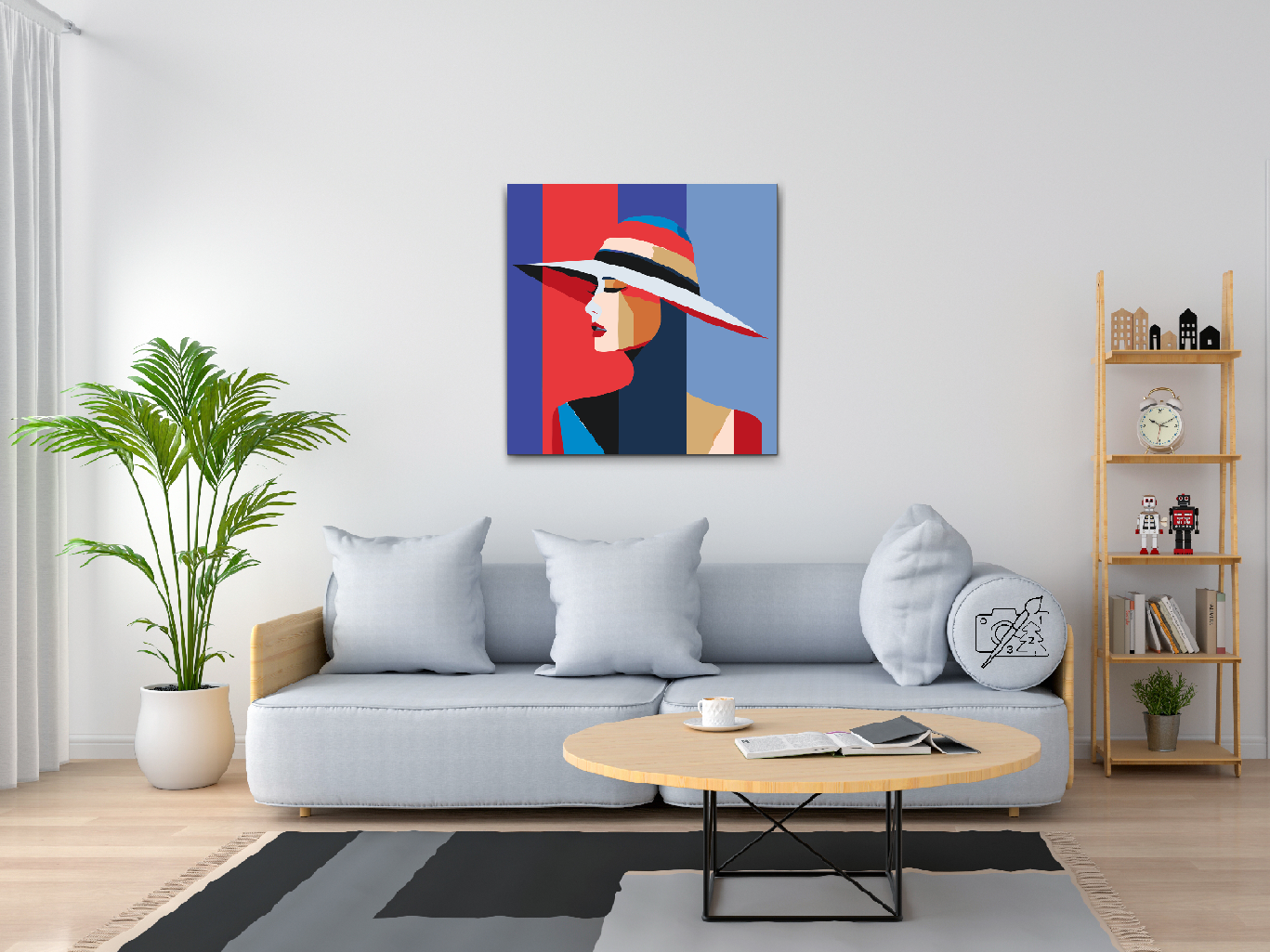Paint by number - Dame med hat