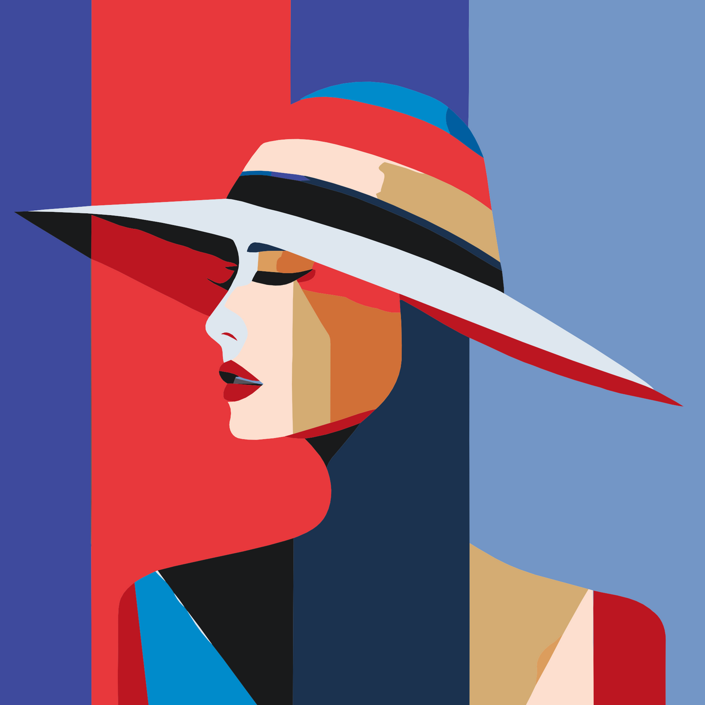 Paint by number - Dame med hat