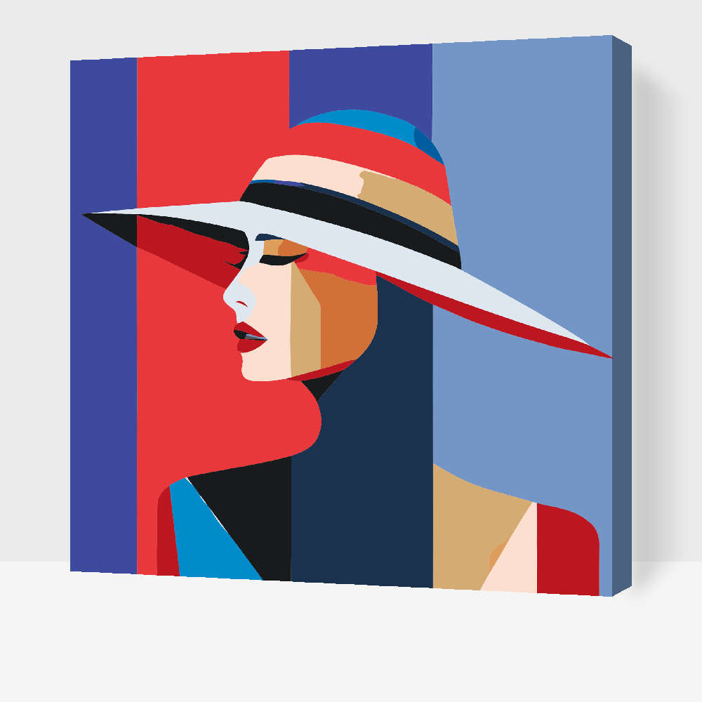 Paint by number - Dame med hat