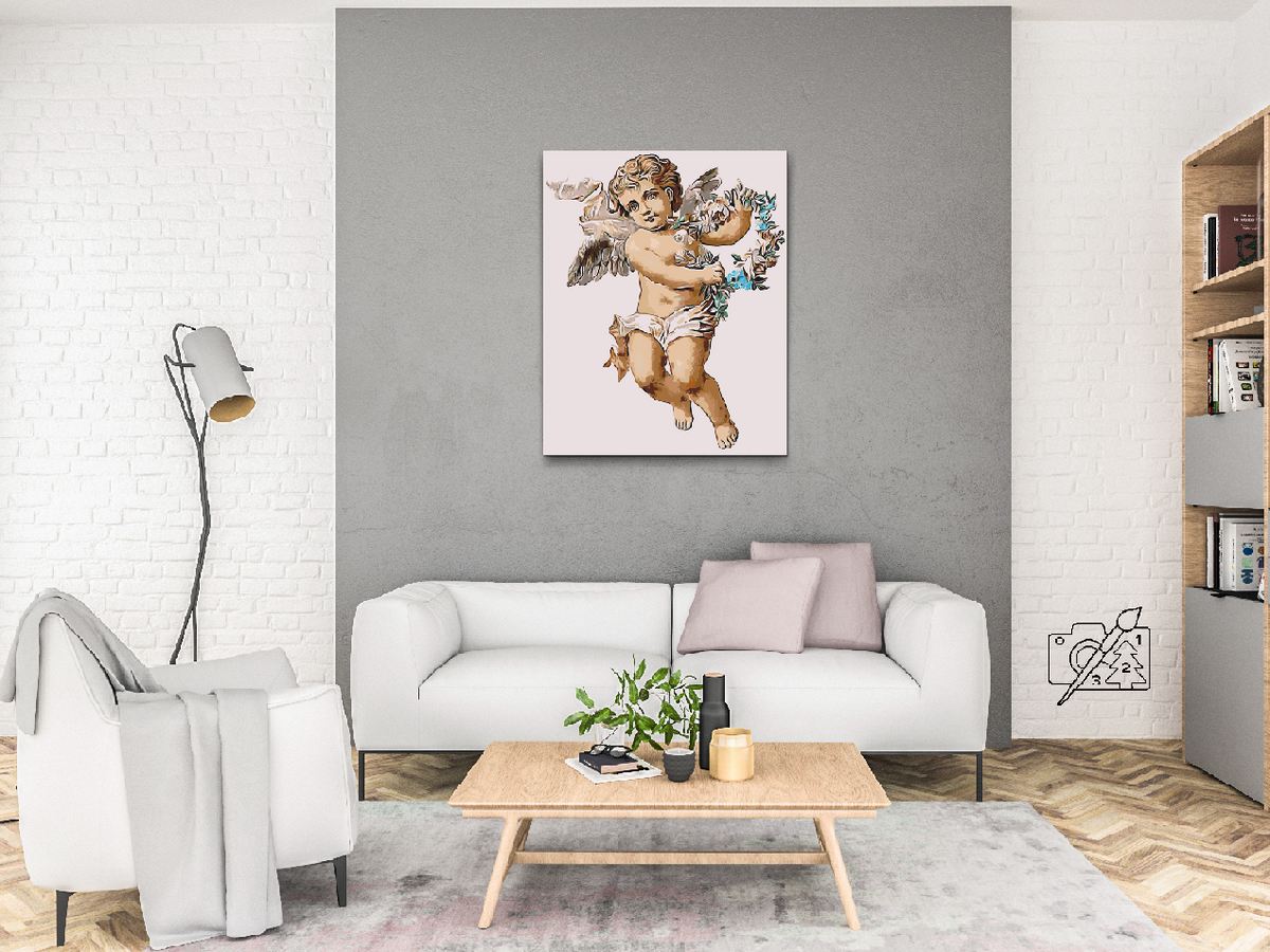 Paint by number - En engel med en krans
