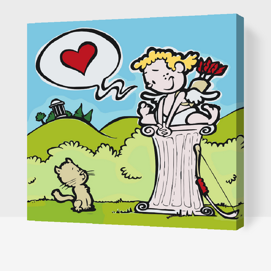 Paint by number - Amor og Kitty