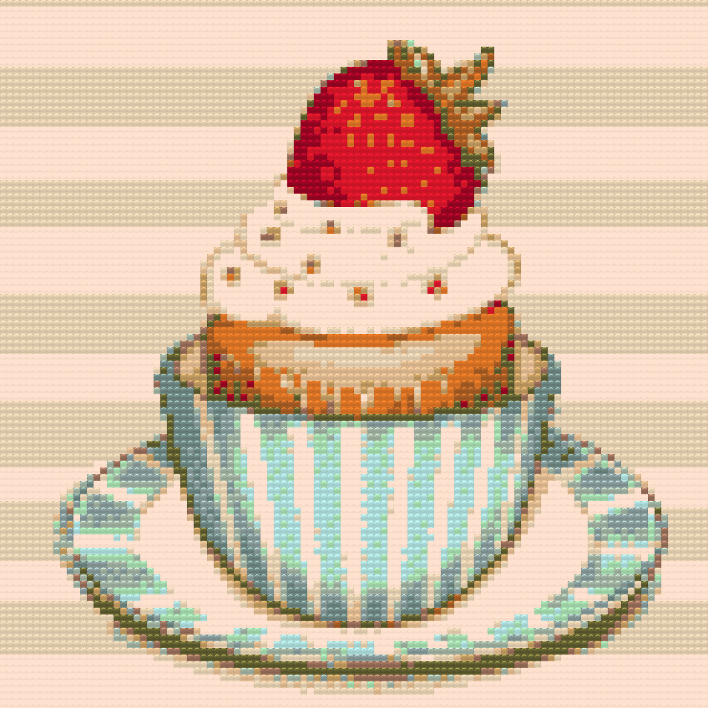 Diamond Paint - Jordbær-cupcake