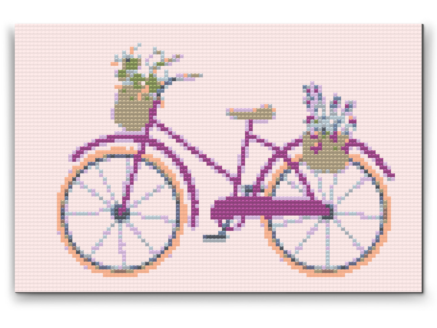 Diamond Paint - Cykel med blomster