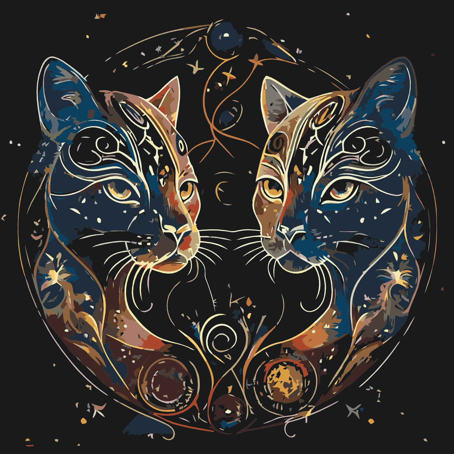 Paint by number - Astrologiske katte