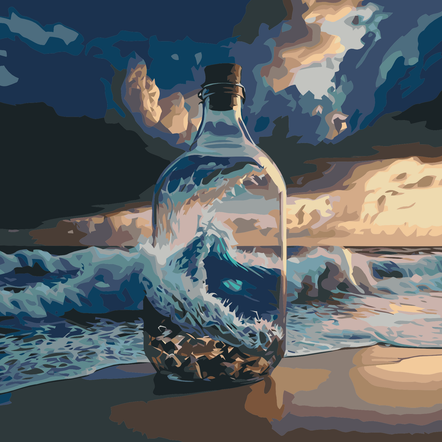 Paint by number - Hav i en flaske