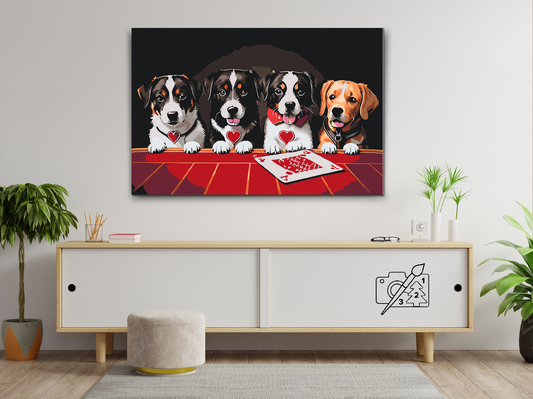 Paint by number - Hundekortspil