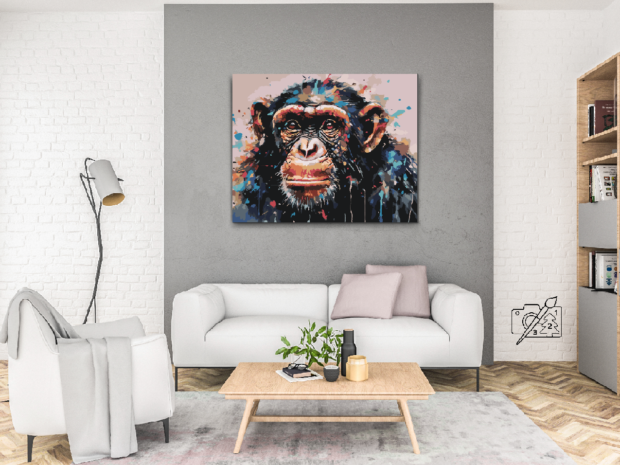Paint by number - Abe med malet baggrund