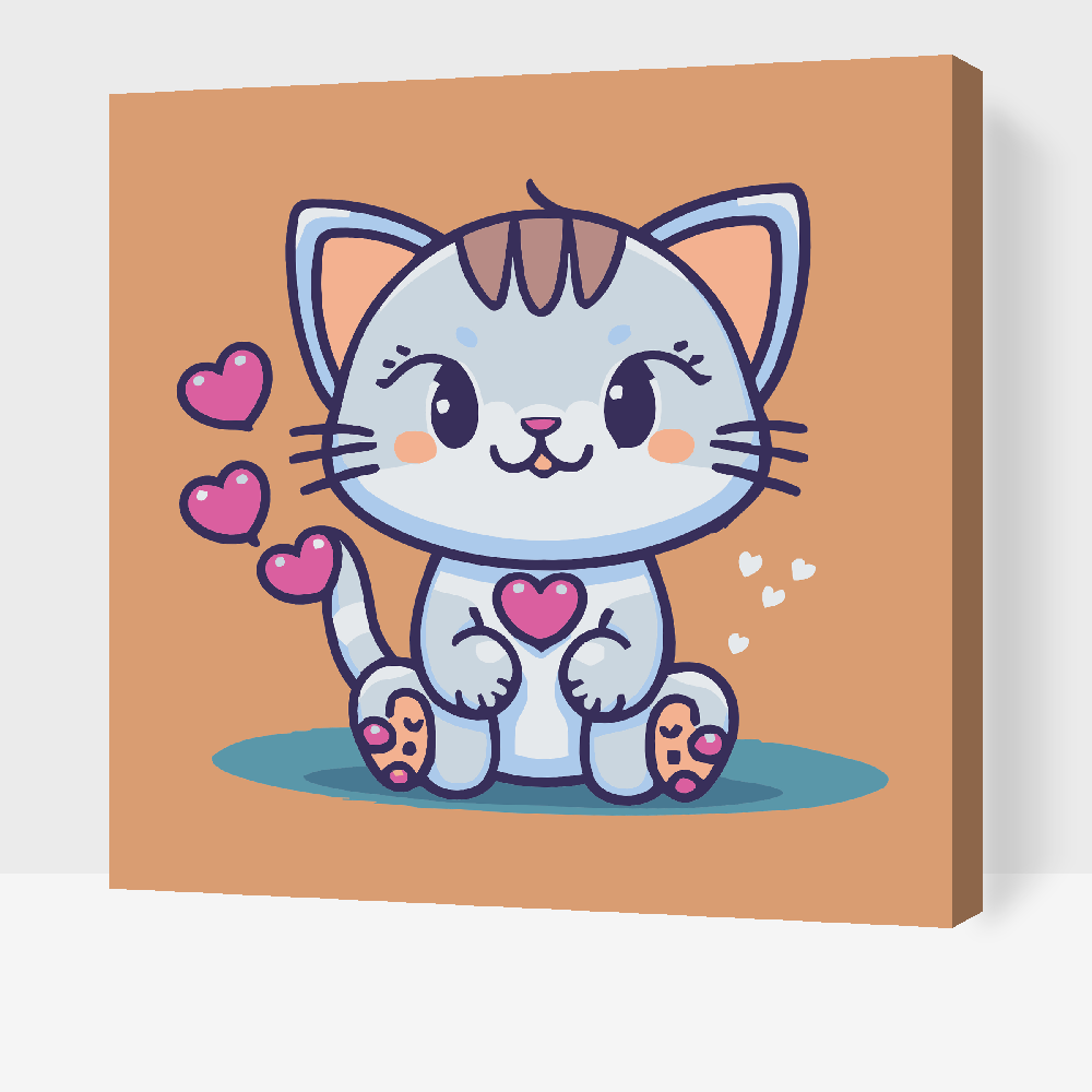 Paint by number - Kitty forelsket