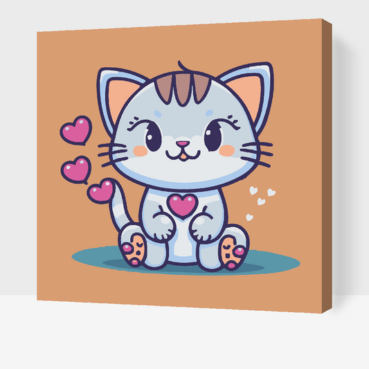 Paint by number - Kitty forelsket