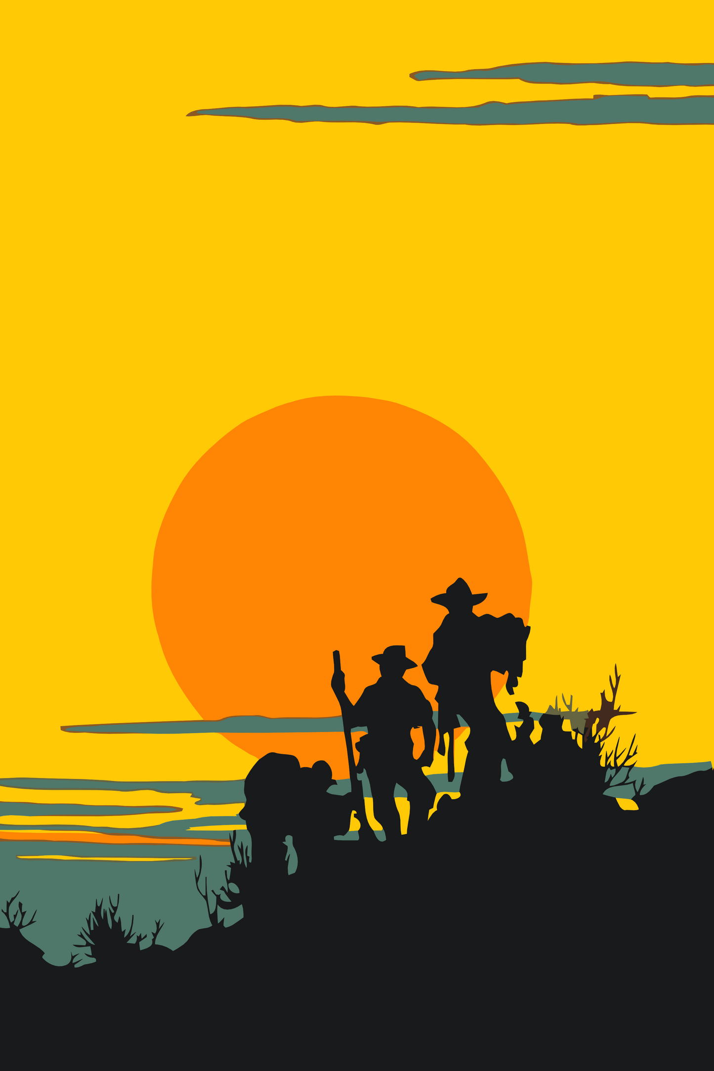 Paint by number - Cowboy-silhuet