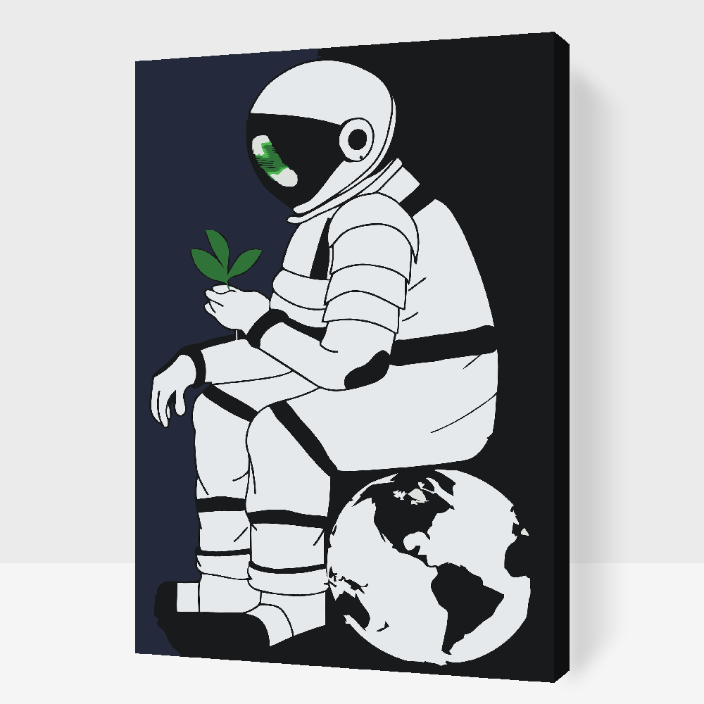 Paint by number - Astronaut med en plante