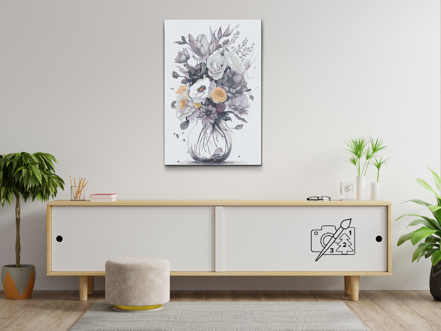 Paint by number - Lilla blomster i en vase 2