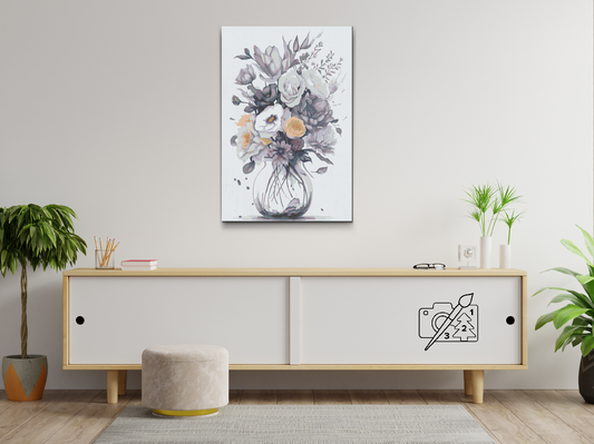 Paint by number - Lilla blomster i en vase 2