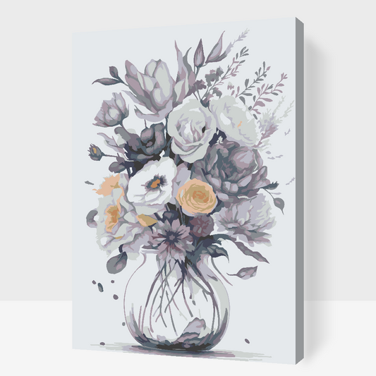 Paint by number - Lilla blomster i en vase 2