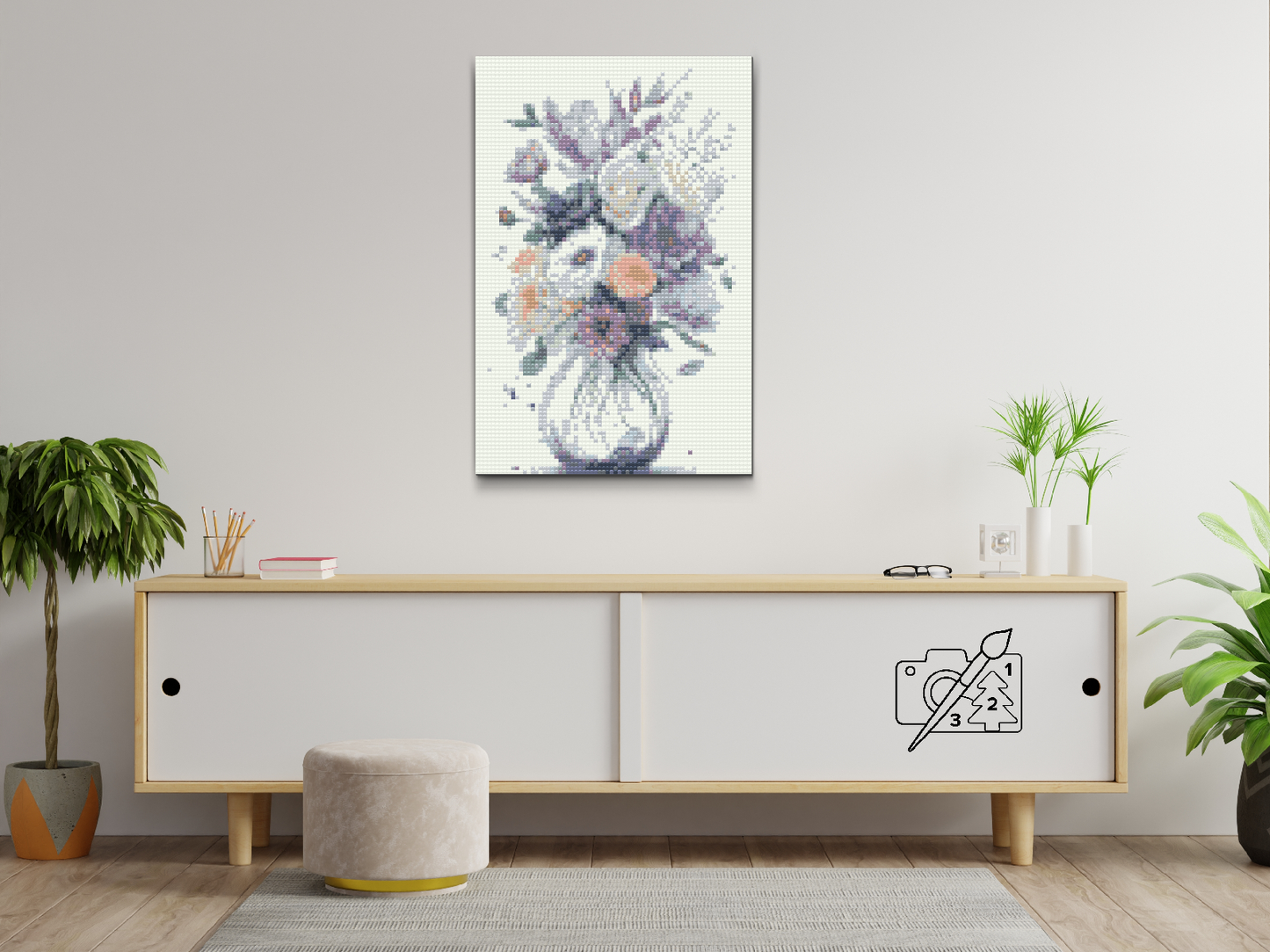 Diamond Paint - Lilla blomster i en vase 2
