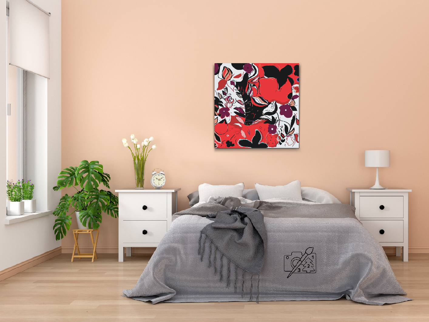 Paint by number - Abstrakt Blomster 1