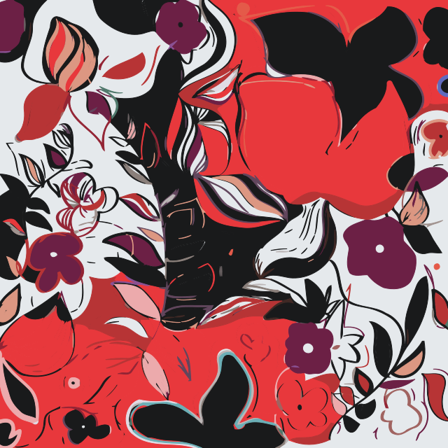 Paint by number - Abstrakt Blomster 1
