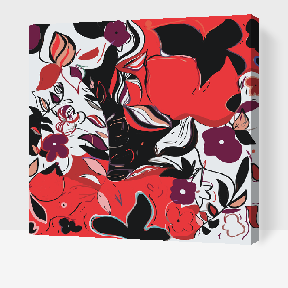 Paint by number - Abstrakt Blomster 1