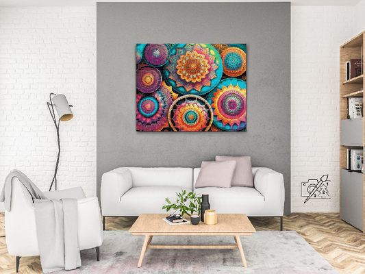 Diamond Paint - Blomstermandala-mønster