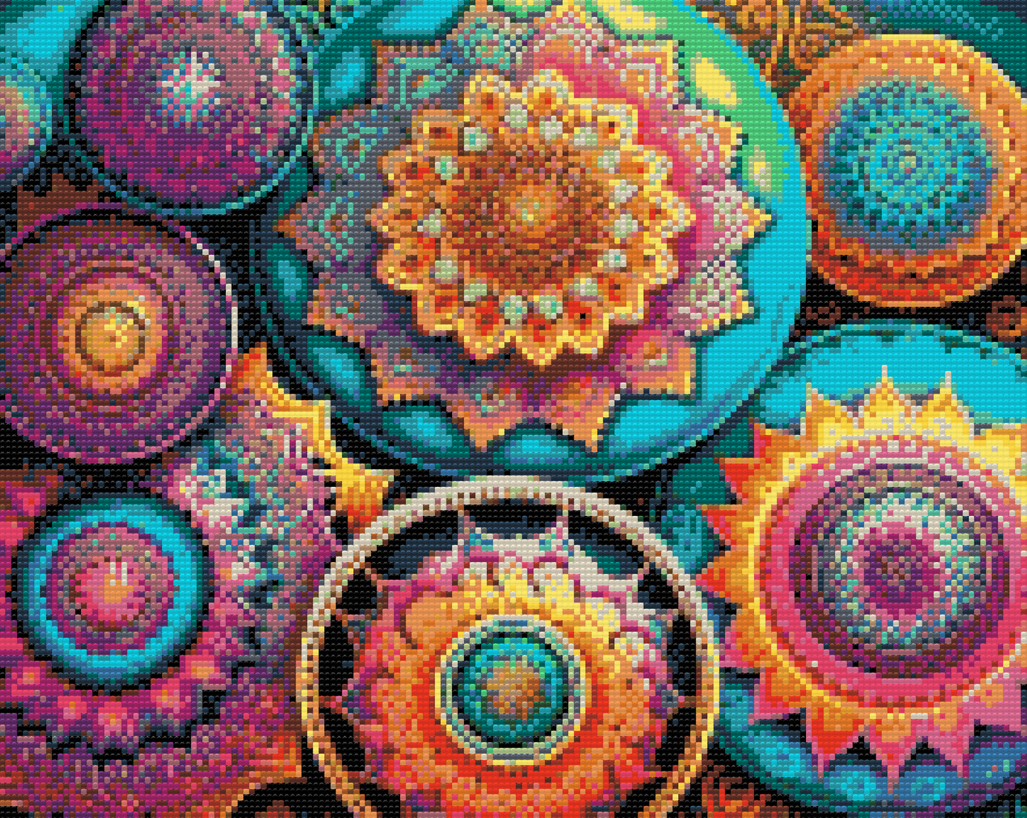 Diamond Paint - Blomstermandala-mønster
