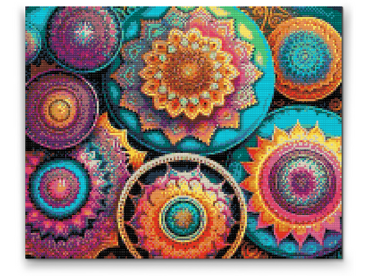 Diamond Paint - Blomstermandala-mønster