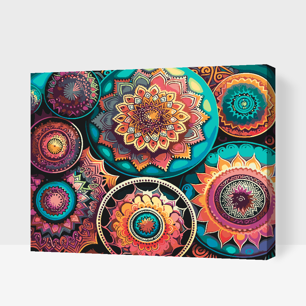 Paint by number - Blomstermandala-mønster