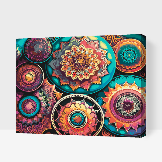 Paint by number - Blomstermandala-mønster