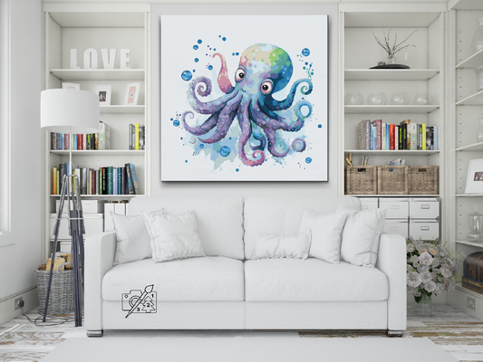 Paint by number - Glad blæksprutte