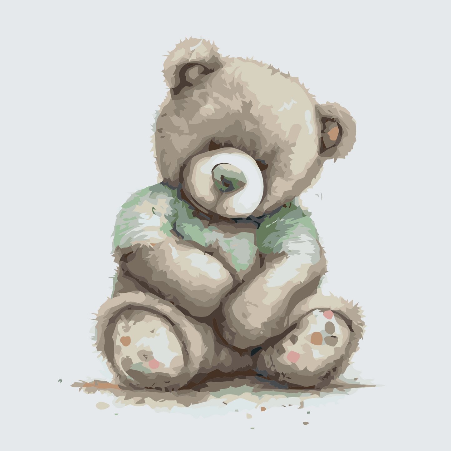 Paint by number - Udstoppet bamse i en t-shirt