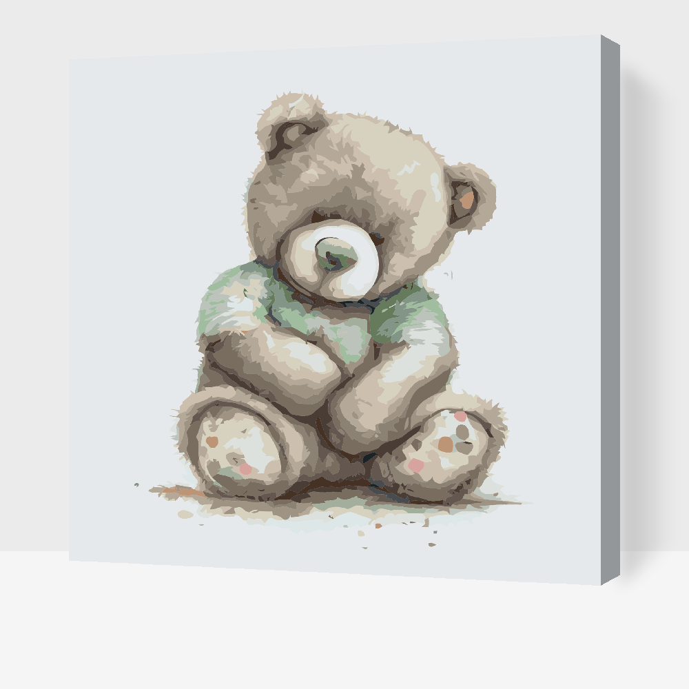 Paint by number - Udstoppet bamse i en t-shirt