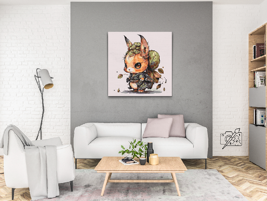 Paint by number - Hare med rygsæk af blade