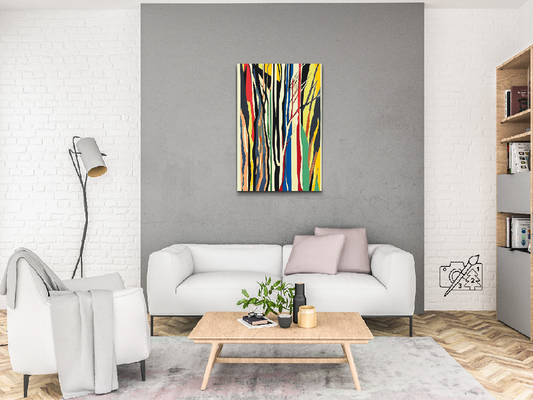 Paint by number - Farverige abstrakte træer