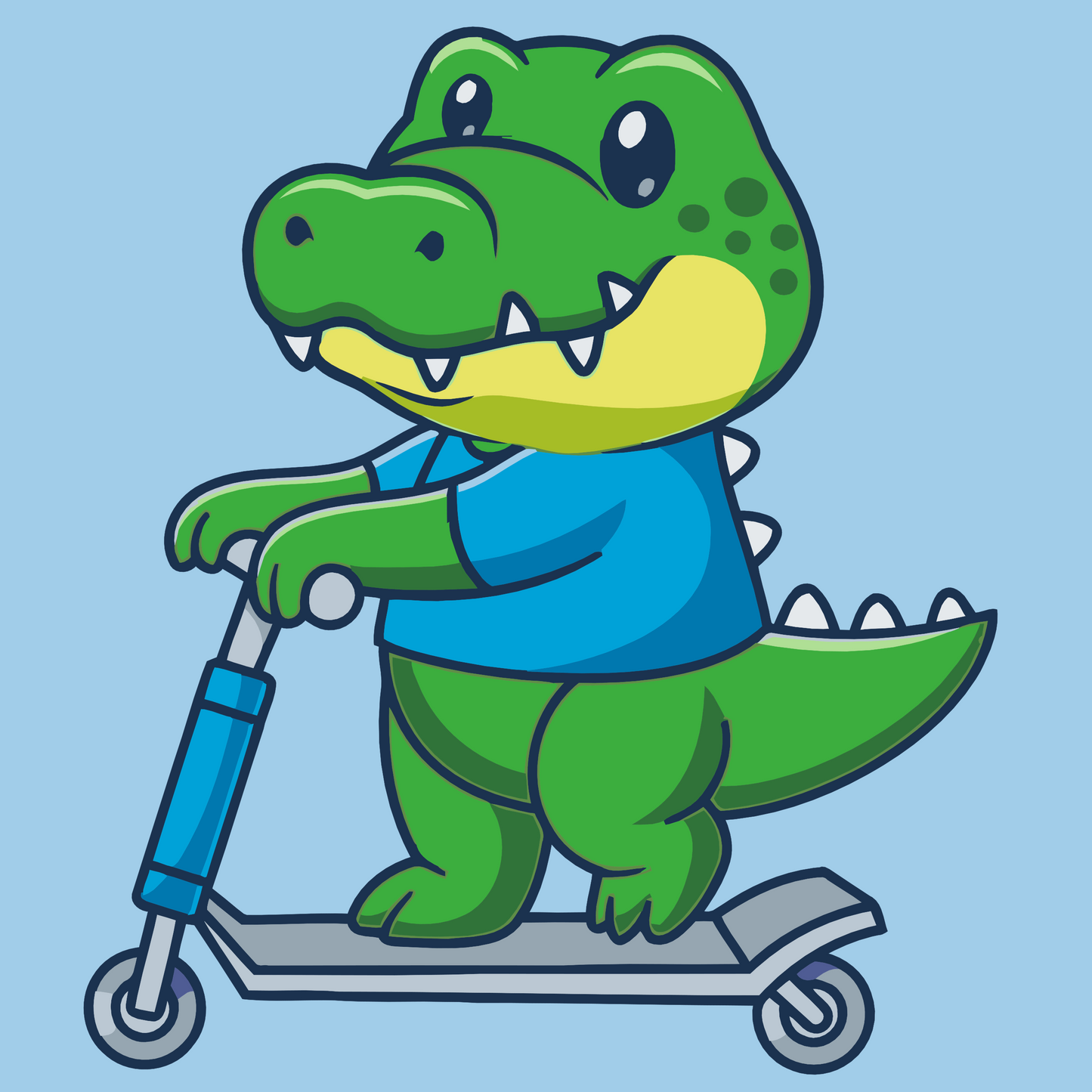 Paint by number - Krokodille på scooter