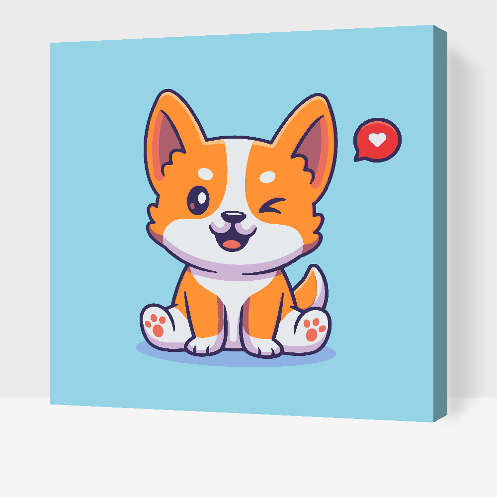 Paint by number - Sød corgi
