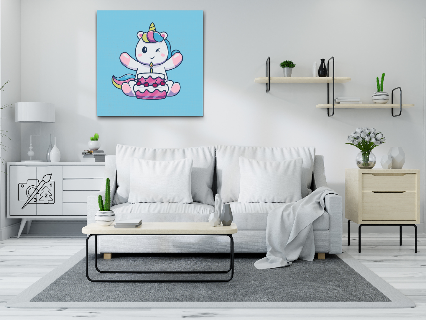 Paint by number - Fødselsdagsnæsehorn