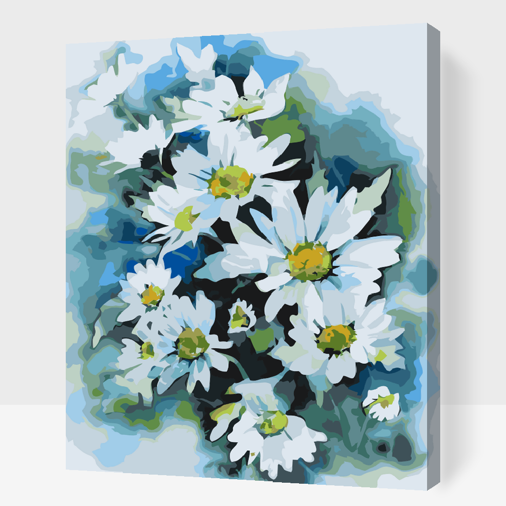 Paint by number - Efterårsblomst, hvid aster