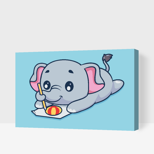 Paint by number - Glad elefantkalv