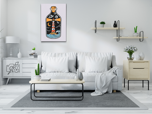 Paint by number - Fyrtårn i en flaske