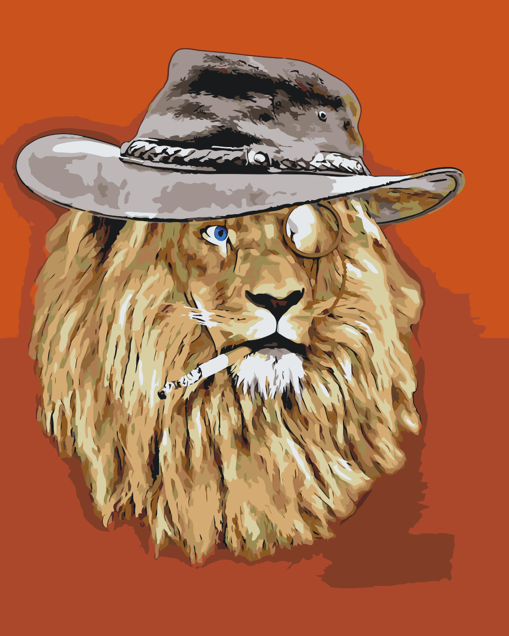 Paint by number - Løve med hat