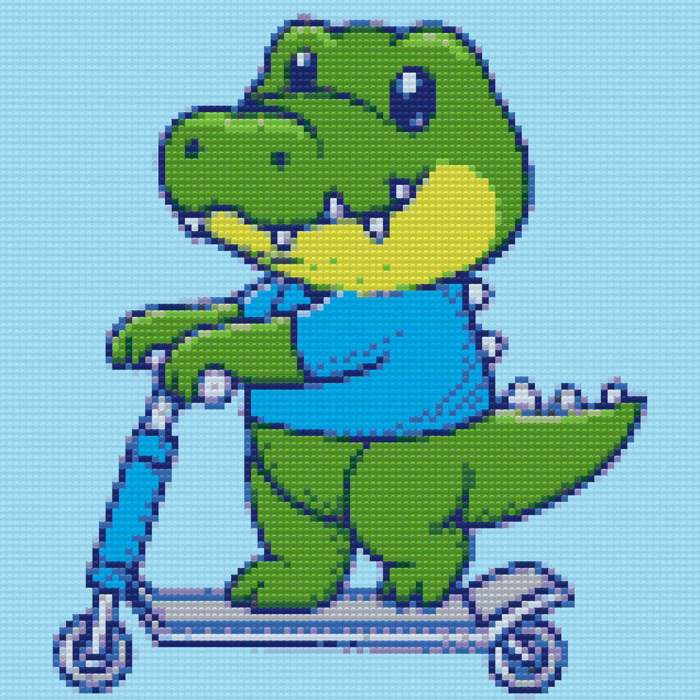 Diamond Paint - Krokodille på scooter